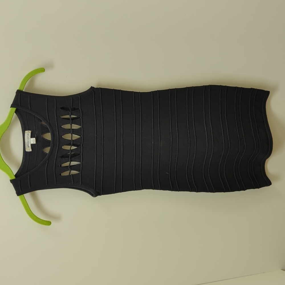 Black bodycon cutout mini dress